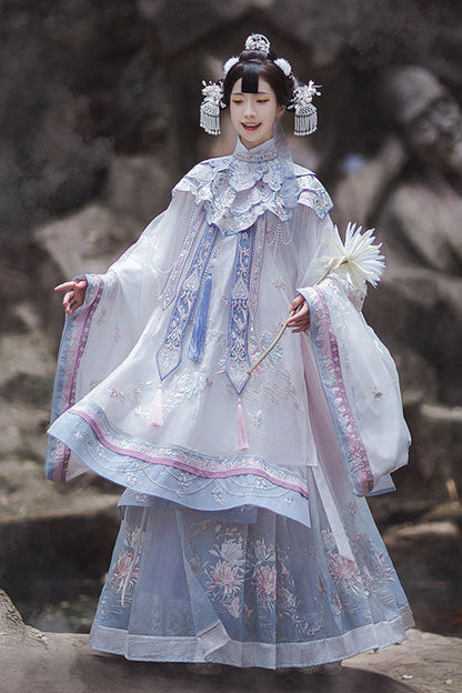 Embroidery Long Coat Horse Noodles Hanfu Dress