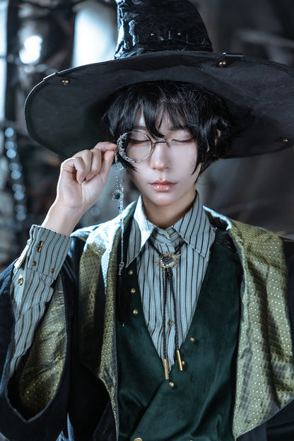 Dark Green Double-breasted Slim Ouji Prince Handsome Lolita Vest