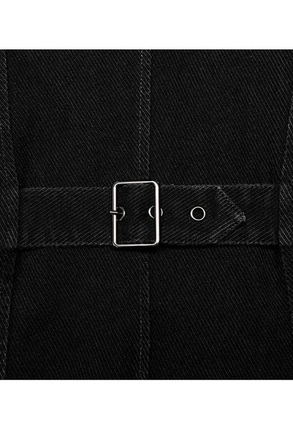 Black Punk Apocalyptic Stand Collar Twill Metal Skull Zip Men's Vest