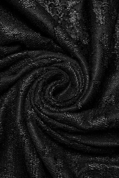 Black Round Collar Sleeveless Print Ripped Distressed Eyelet Men's Gothic Tank Top