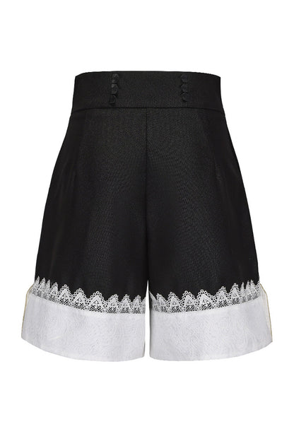 Black [The Secret of Fatima] Lace Ouji Vintage Prince Lolita Shorts