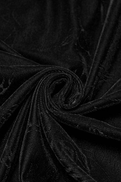 Black Stand Collar Long Sleeves Rose Embossed Lace-Up Zippered Men's Gothic Top