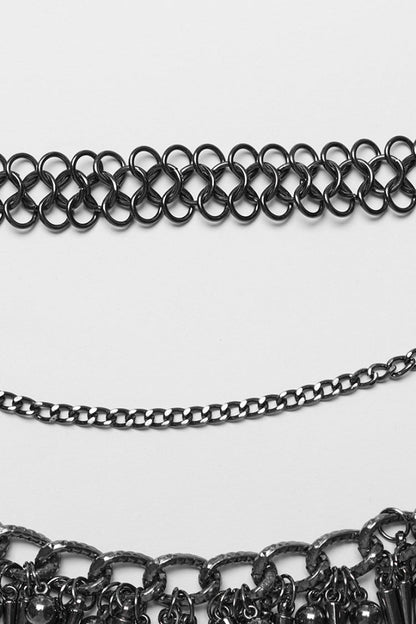 Black Adjustable Metal Waist Chain Women's Steampunk Body Harness