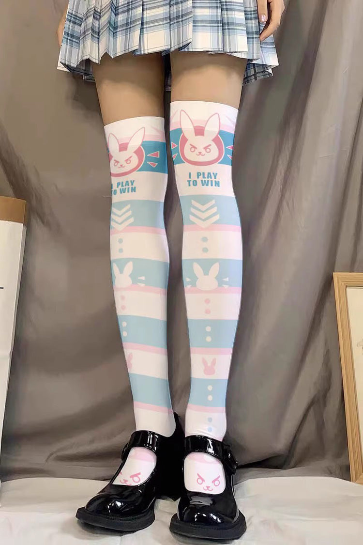 Cute Anime Print Sweet Japanese Lolita Over The Knee Socks 10 Styles