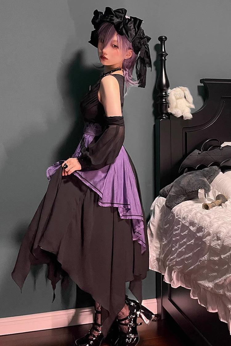 Black/Purple Print Styx Ferry Witch Gothic Lolita Dress