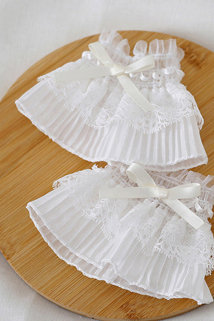 Solid Color Lace Bowknot Sweet Hand Sleeves 2 Colors