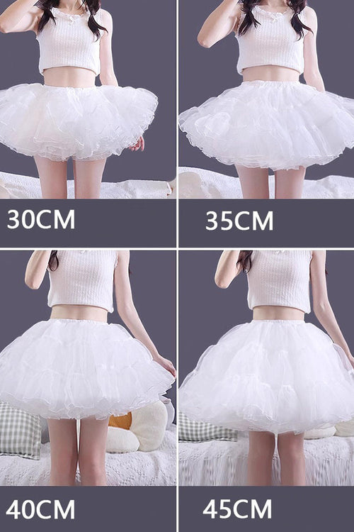 White Violent Boneless Four-Layered Sweet Lolita Petticoat