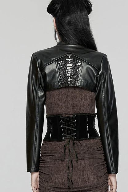 Black Skeleton Lace-Up Women's Punk Underbust Corset