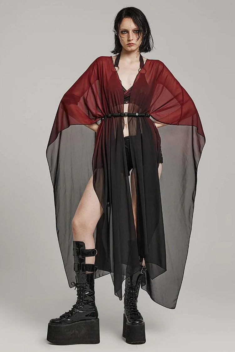 Translucent Loose Ruffle Braided Rope Belt Womens Elegant Gothic Shawl 3 Colors