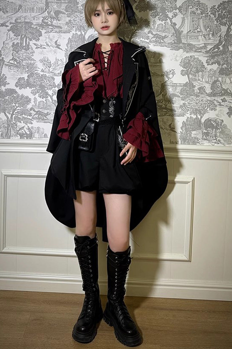 Pirate Series Navigation Treasure Hunting Guide Embroidery Handsome Lolita Cloak 2 Colors