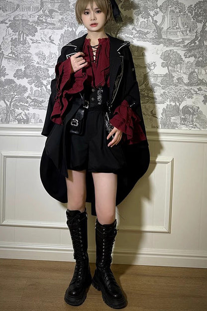 Pirate Series Navigation Treasure Hunting Guide Embroidery Handsome Lolita Cloak 2 Colors
