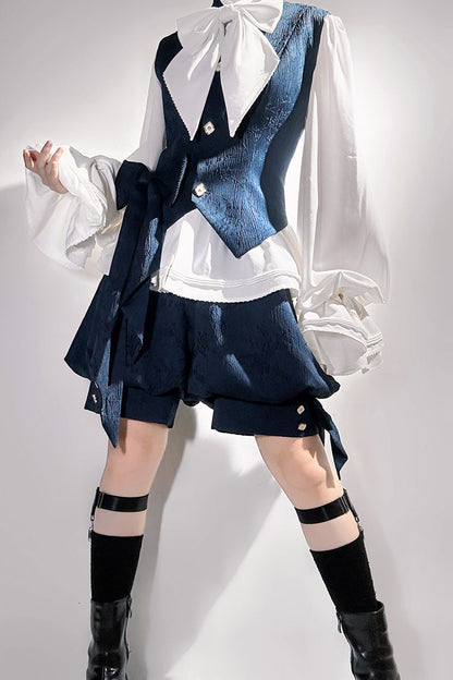 Blue [Rabbit Hunt] Bowknot Vintage Prince Ouji Lolita Shorts