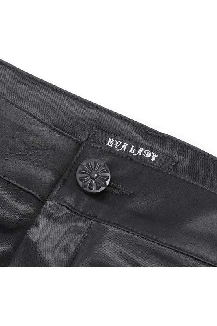 Black Ruffle Lace Stitching Womens Gothic Flared Pant