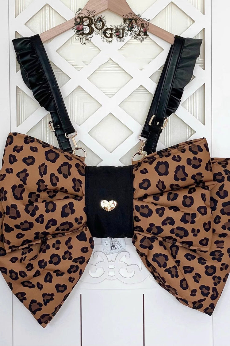 Brown Polka Dot Print Bowknot Shaped Sweet Lolita Backpack
