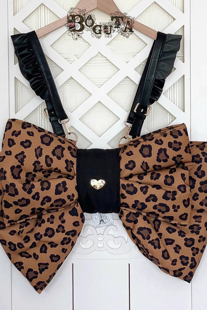 Brown Polka Dot Print Bowknot Shaped Sweet Lolita Backpack