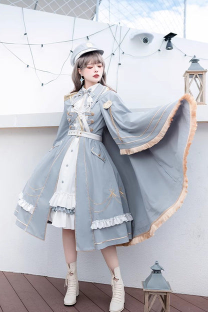 Blue Star Ocean Fantasy Cardigan Bowknot Sweet Military Elegant Lolita Dress