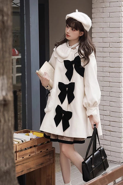 Ivory Petal Collar Long Sleeves Autumn Winter Sweet Princess Lolita Coat