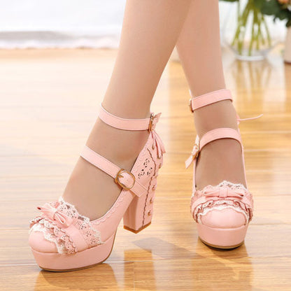 Sweet Princess Lace Bow Sweet Lolita Shoes 3 Colors
