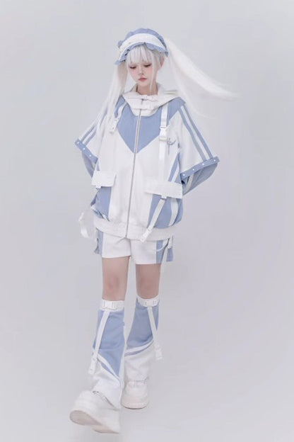[Wing Light Machinery] Long Sleeves Print Jirai Kei Cool Coat 4 Colors