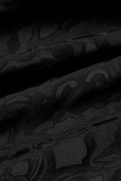 Jacquard Long Sleeve Front Metal Eyelets Lace Up Metal Carving Buckle Cuff Men's Gothic Shirt 3 Colors