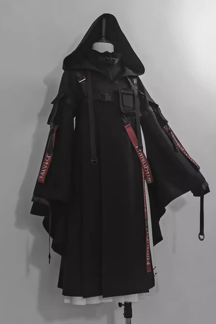 Black Unmarked Blade Gothic Handsome Ouji Lolita Hooded Cardigan
