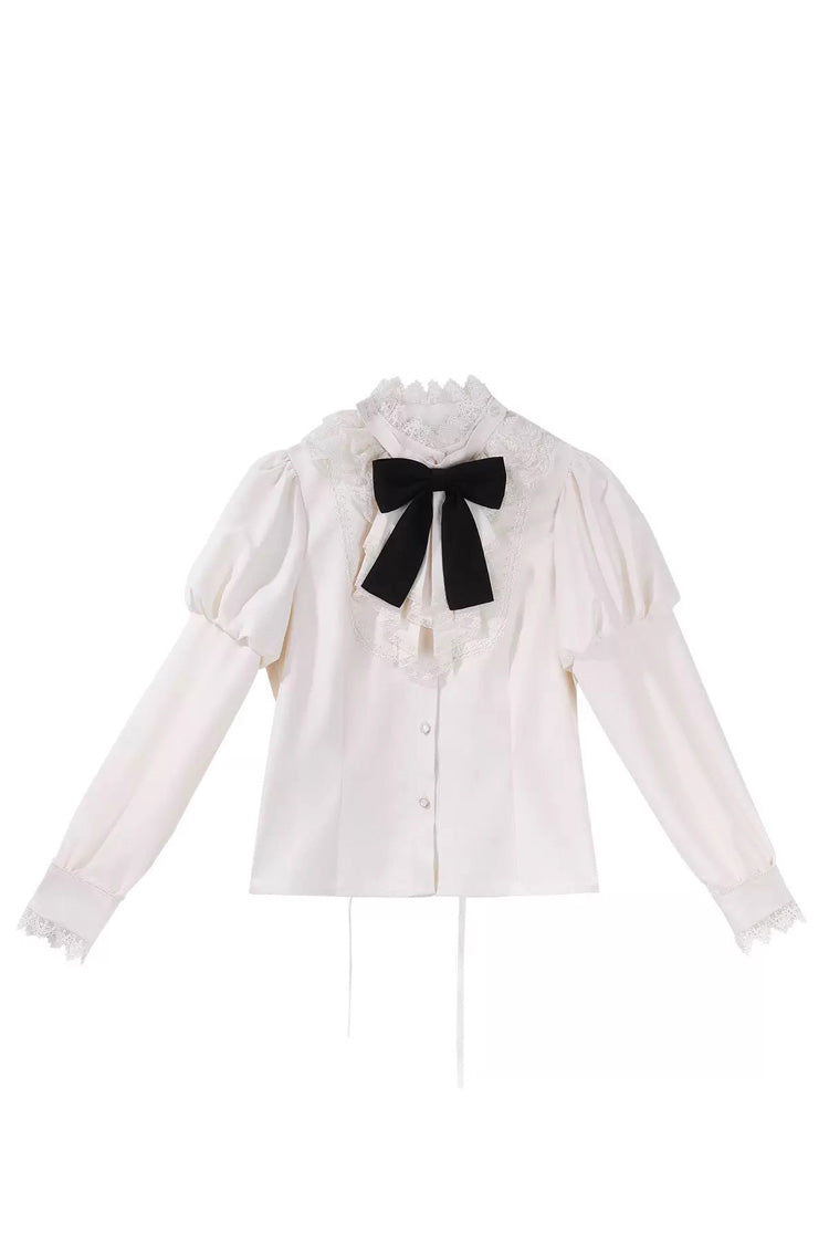 Black/White [Violin Variations] Ruffled Embroidered Gothic Lolita Jumper Dress Set