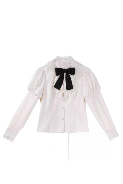 Black/White [Violin Variations] Ruffled Embroidered Gothic Lolita Jumper Dress Set