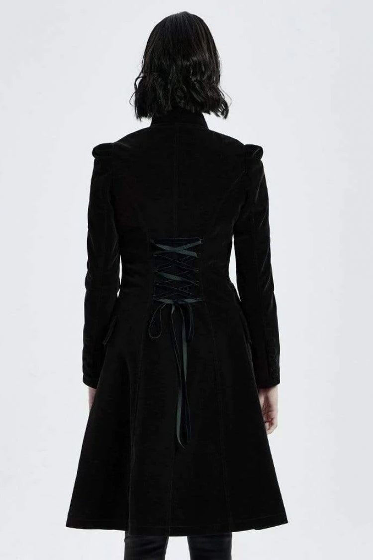 Victorian Stand Collar Long Sleeves Floral Womens Gothic Coat 2 Colors