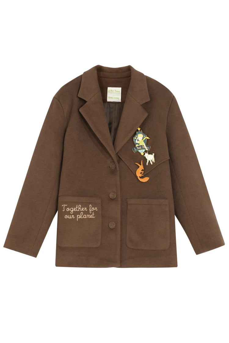 Brown College Style Long Sleeves Ouji Vintage Lolita Coat