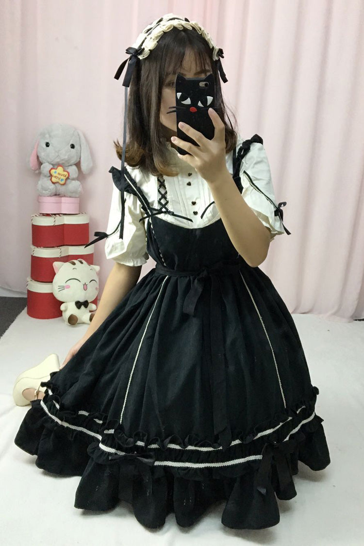 Black Ruffle Bowknot Gothic Vintage Lolita Jsk Dress