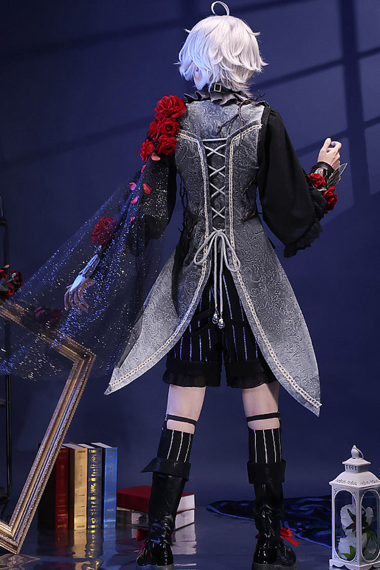 Black/Blue Witch Night Patient Star Gothic Prince Handsome Ouji Lolita Set