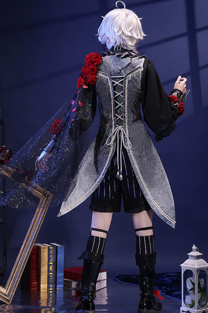 Black/Blue Witch Night Patient Star Gothic Prince Handsome Ouji Lolita Set