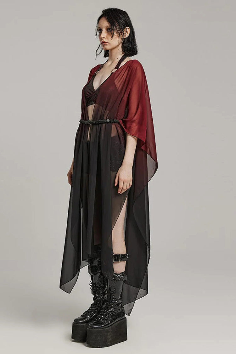 Translucent Loose Ruffle Braided Rope Belt Womens Elegant Gothic Shawl 3 Colors