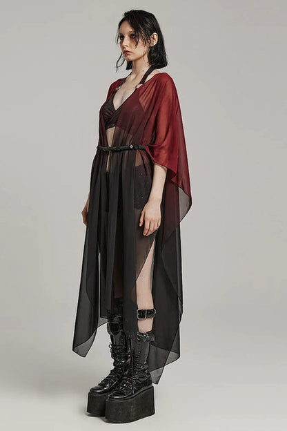 Translucent Loose Ruffle Braided Rope Belt Womens Elegant Gothic Shawl 3 Colors