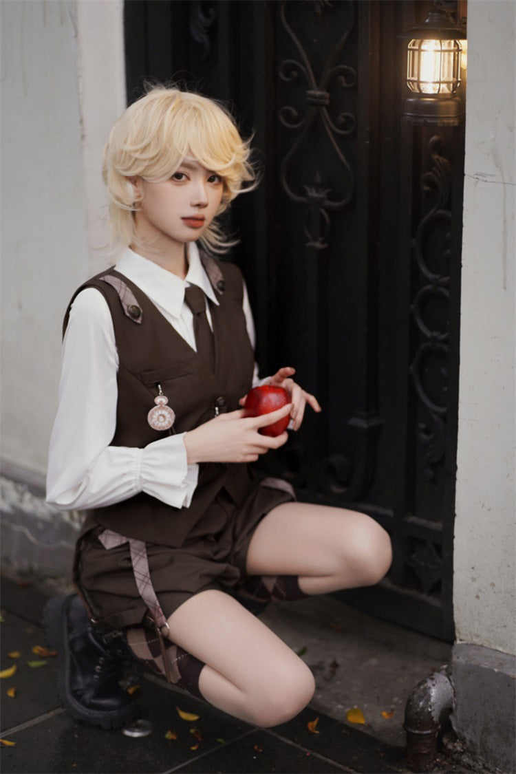 Brown Bunny Detective Prince Ouji Lolita Set