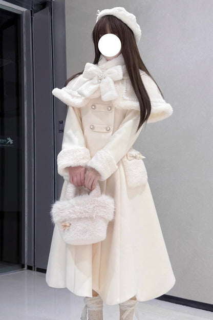 [Confession Poem] Bowknot Detachable Cape Sweet Elegant Princess Lolita Long Coat