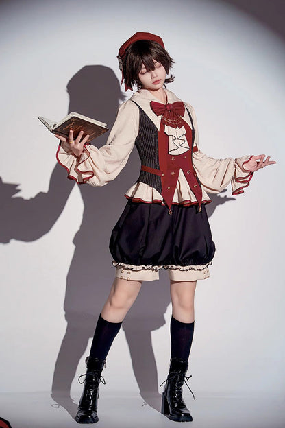 Multi-Color [Natural Philosophy] Long Sleeves Ruffle Bowknot College Style Prince Gorgeous Ouji Lolita Set