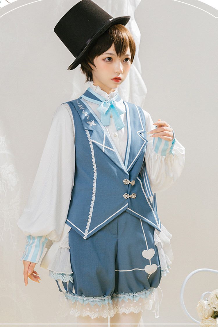 Blue/White Alice Detective Series Ouji Lolita Set