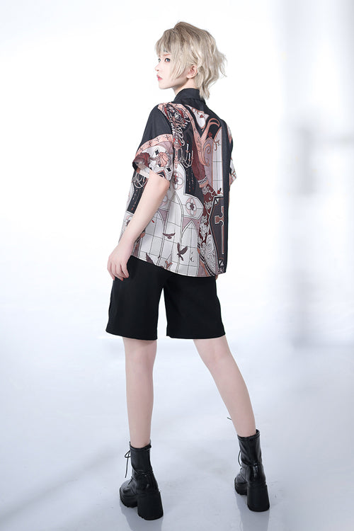 Black Vintage Night Command Rose Thorns Embroidery Ouji Lolita Shorts