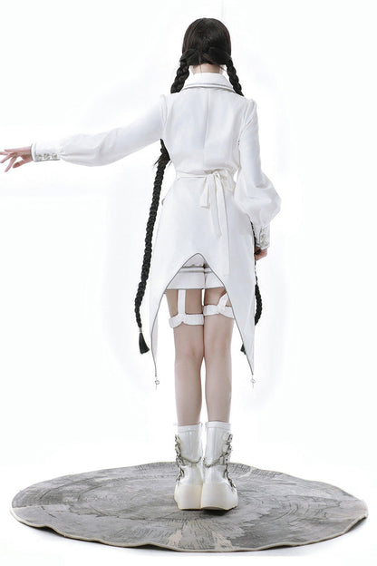 White Bionic Dimension Futuristic Mechanical Style Print Ouji Fashion Lolita Shorts