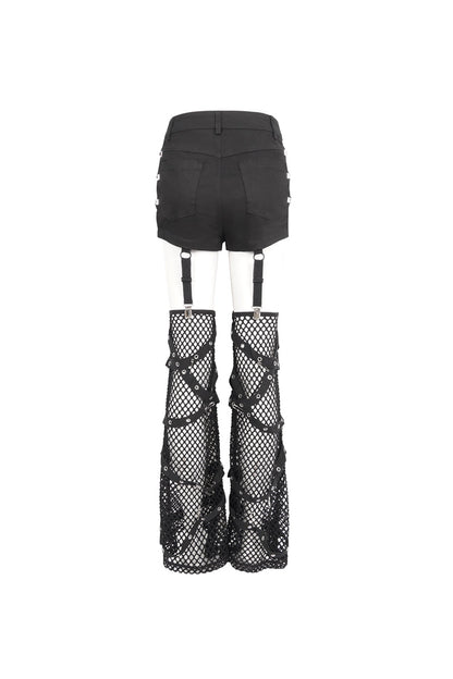 Black Side Cutouts Womens Steampunk Shorts