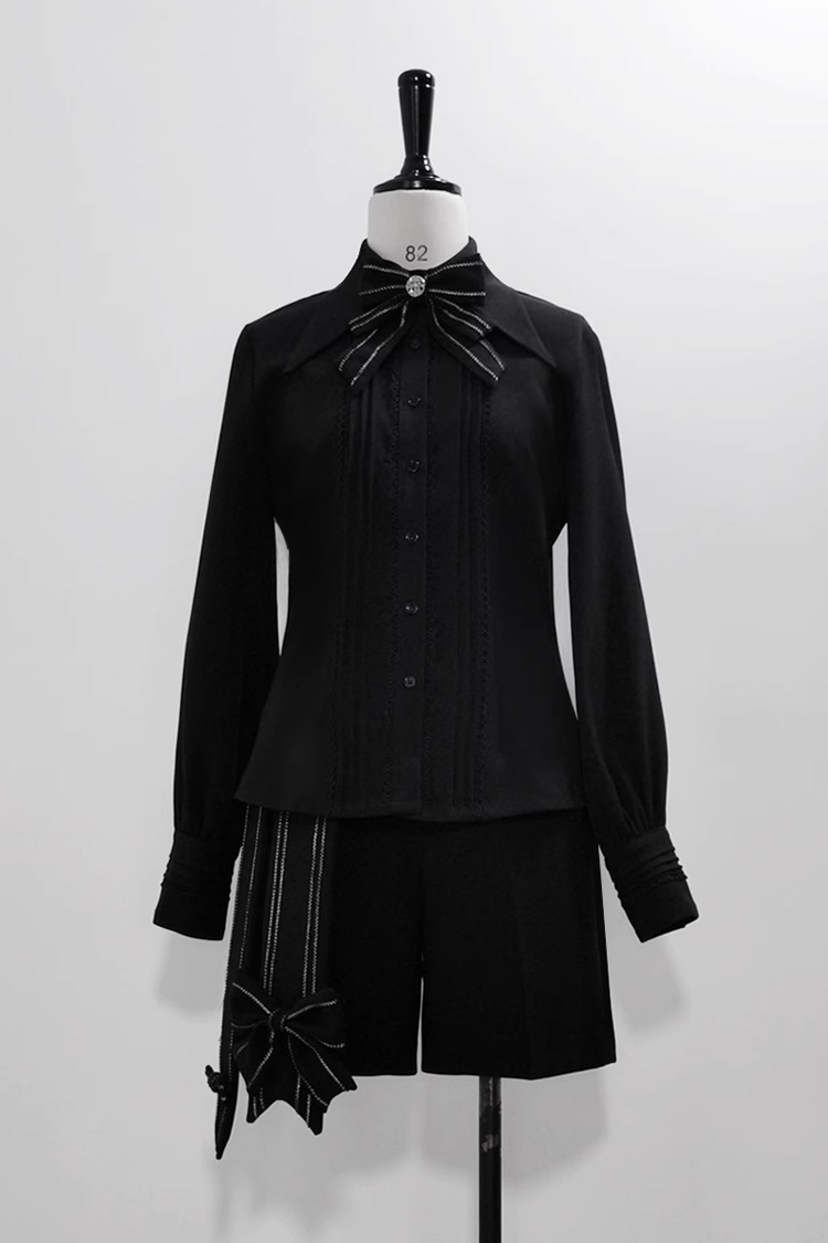 Black Vintage Bowknot Ouji Fashion Lolita Blazer Shorts