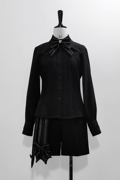 Black Vintage Bowknot Ouji Fashion Lolita Blazer Shorts