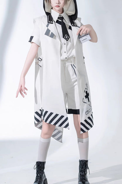 White Handsome Ouji Lolita Fashion Cloak