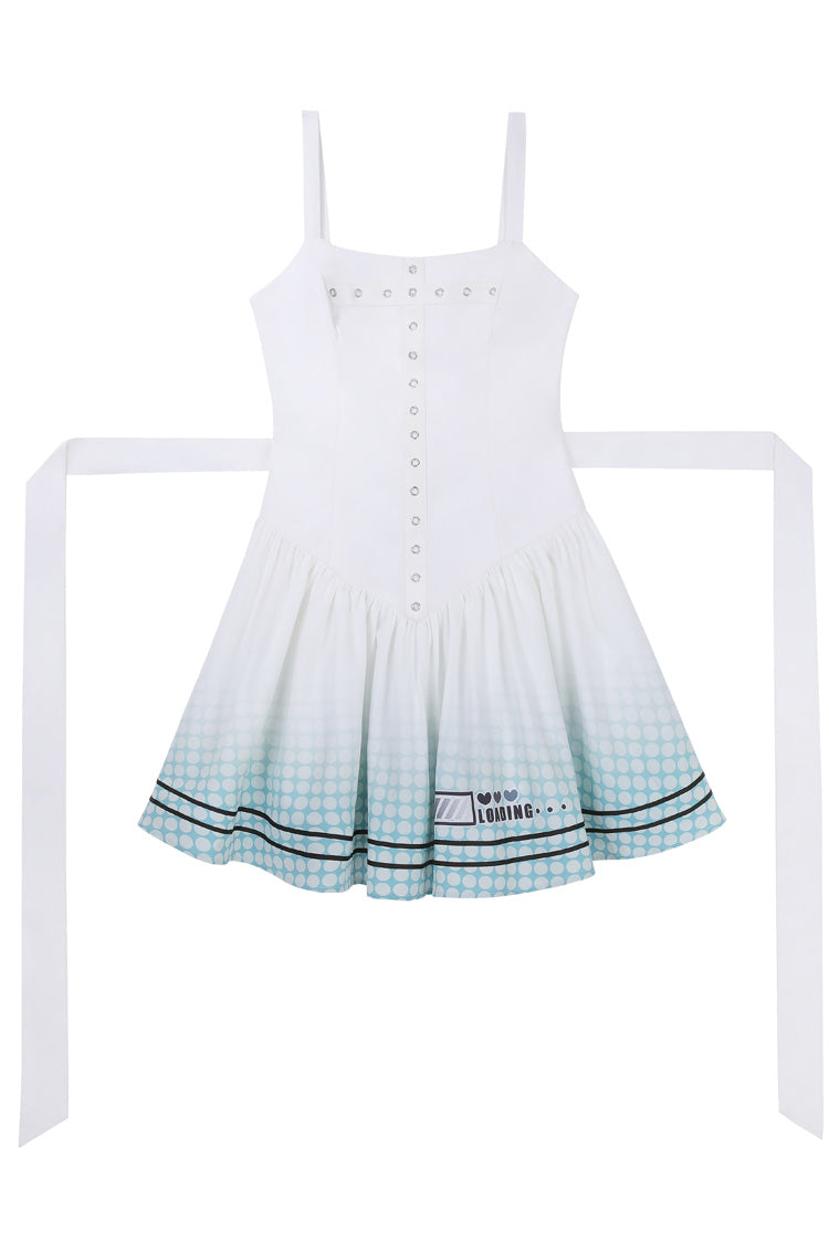 Black/White [Electronic Cat] Print Future Suit Gothic Cool Lolita Dress