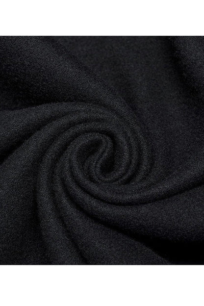 Black Punk Stand Collar Front Lacework Decorate Side Slit Long Men's Cloak