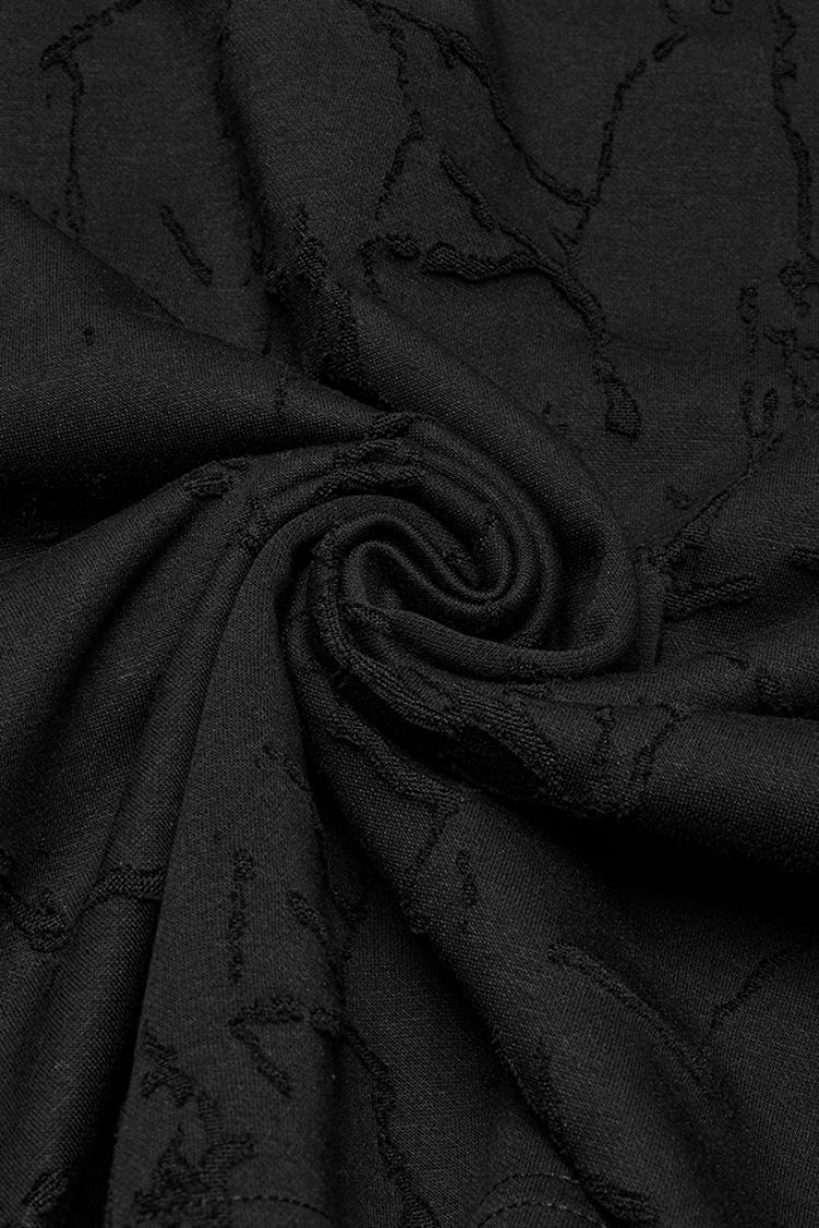 Black Short Sleeves Big-pocket Tie-dyed Hooded Men's Punk T-Shirt