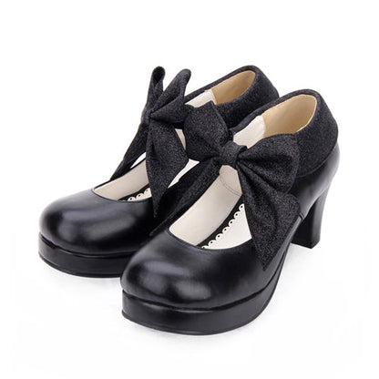Round toe Big Bowknot Sweet Lolita Shoes