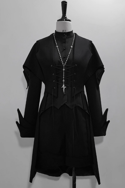 Black Vintage Medieval Prince Ouji Lolita Slim Fit Shirt