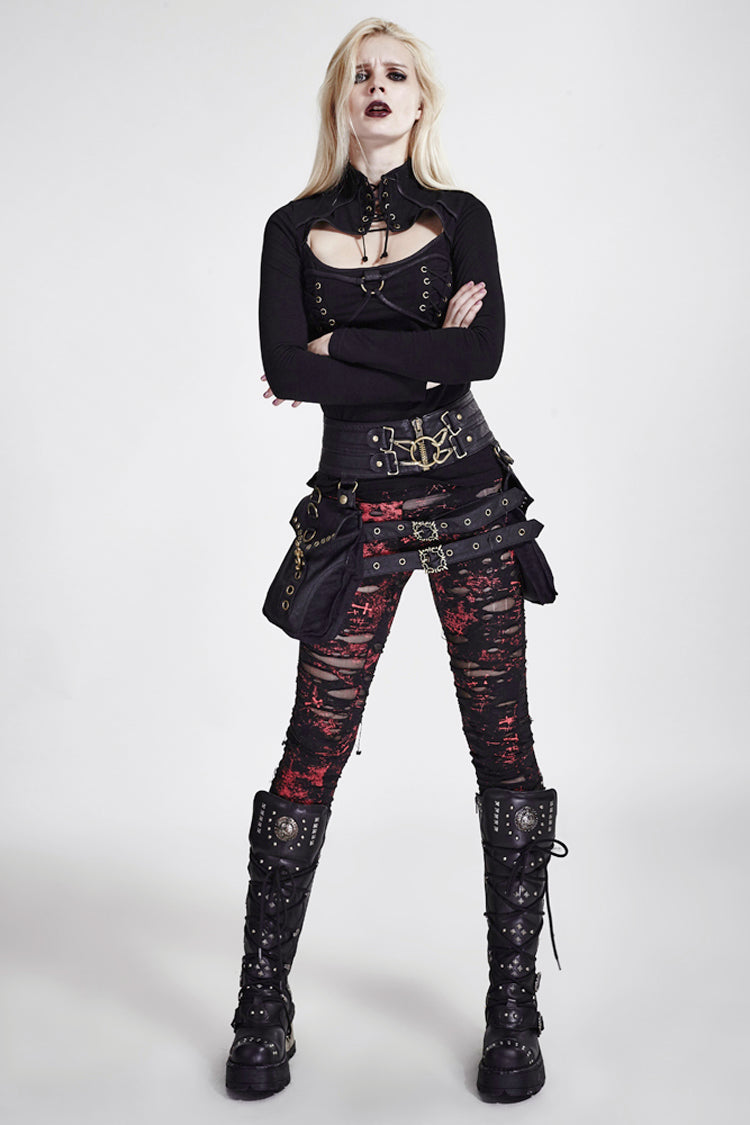 Mesh Close Fitting Long Women's Gothic Leggings